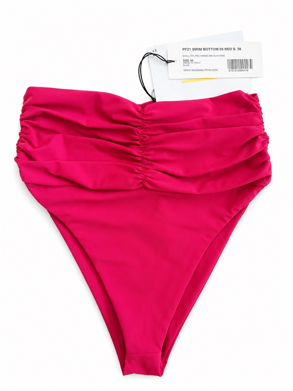 Magda Butrym Ruched One-Piece bukini bottoms high waisted ruched -msrp $220